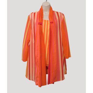 Danny and Nicole Colorful 2 Pc Set Jacket Size 16 Tank Size 14 Orange Stripe